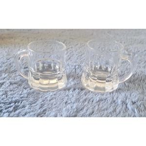2-Mini Bar Beer Mug Shot Glasses Vintage‎ FEDERAL Glass Set